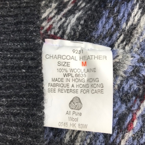 Vintage Woolrich Mens 100% Wool Pullover Sweater Size M Charcoal Heather 9231 - Picture 7 of 8